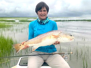 Lady anglers Charleston SC, fly fishing charters for woman, redfish